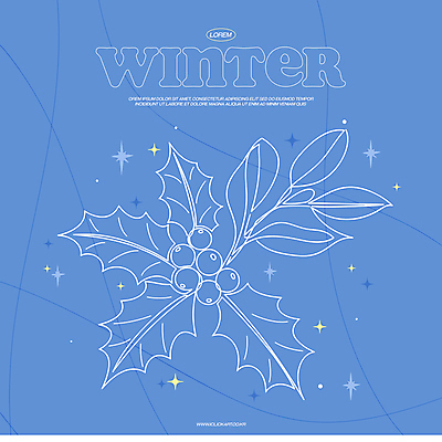 겨울 라인일러스트 일러스트 사람없음 파란색 반짝임 라인아트 심플 호랑가시나무열매 국내일러스트 AI파일 계절 열매 선 컬러 모션 파일형식 벡터