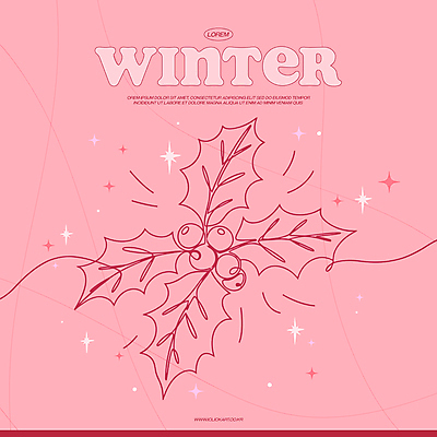 열매 분홍색 겨울 라인일러스트 일러스트 사람없음 반짝임 라인아트 심플 호랑가시나무열매 국내일러스트 AI파일 식물 계절 선 컬러 모션 파일형식 벡터