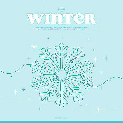 겨울 라인일러스트 일러스트 사람없음 반짝임 눈송이 라인아트 심플 민트색 국내일러스트 AI파일 계절 선 컬러 모션 눈_날씨 파일형식 벡터