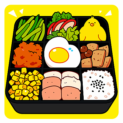 음식 채소 일러스트 조류 밥 반찬 사람없음 귀여움 계란 다양 도시락 영양 점심 도시락통 정성 국내일러스트 AI파일 동물 다수 컨셉 알 용기_그릇 파일형식 벡터