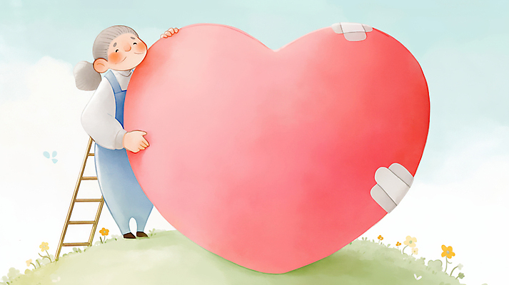 JPG 전신 구름 남자 감정 분홍색 일러스트 사다리 포옹 하늘 사랑 한명 잔디 성인 하트 마음 반창고 도움 풀 수리 상처 위로 성인남자한명만 국내일러스트 AI일러스트 AI콘텐츠 자연요소 모양 식물 1 컬러 컨셉 안기 사람 도구 의료용품 남자한명만 성인남자만 파일형식