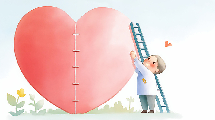 JPG 전신 구름 남자 감정 어린이 분홍색 일러스트 사다리 하늘 사랑 한명 소년 잔디 하트 마음 잡기 도움 풀 수리 상처 바느질 위로 소년한명만 국내일러스트 AI일러스트 AI콘텐츠 자연요소 모양 식물 1 컬러 컨셉 모션 사람 도구 남자한명만 소년만 파일형식