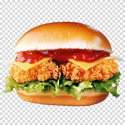 편집이미지 음식 치즈 패스트푸드 누끼 사람없음 양상추 PNG 치킨버거 채소 유제품 햄버거 인스턴트 파일형식
