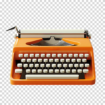 편집이미지 누끼 사람없음 주황색 복고 타자기 PNG 컬러 골동품 파일형식