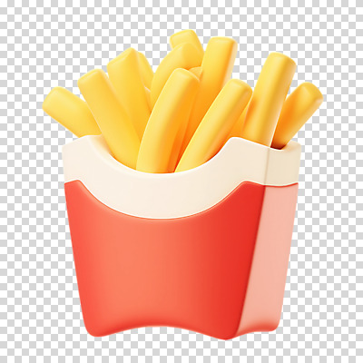 편집이미지 음식 패스트푸드 누끼 사람없음 3D 감자튀김 입체 담기 PNG 모션 감자 튀김 인스턴트 디지털합성 파일형식