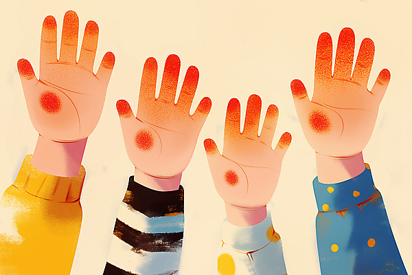 JPG 손 옷 일러스트 따뜻함 손바닥 손짓 신체부위 줄무늬 소매 손뼉치기 국내일러스트 AI일러스트 AI콘텐츠 무늬 모션 사람 파일형식