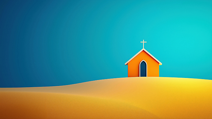 JPG 편집이미지 기독교 종교 사람없음 파란색 교회 평화 고독 이미지편집 편집실사 AI컴퓨터그래픽 AI콘텐츠 감정 컬러 컨셉 종교건축 건물 CG 파일형식