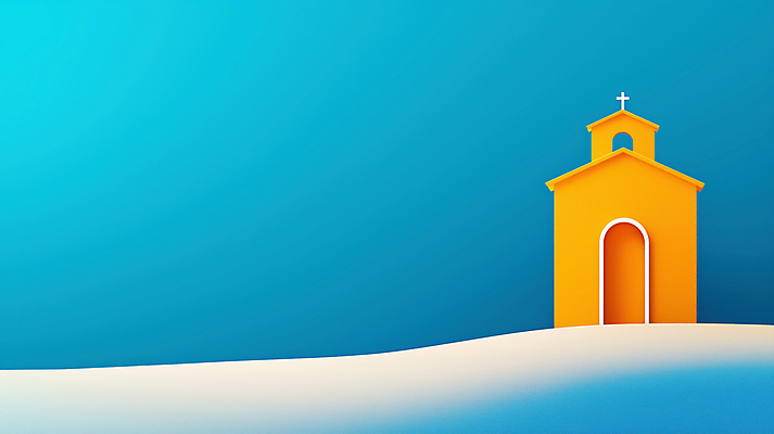 JPG 편집이미지 기독교 종교 사람없음 파란색 교회 평화 고독 이미지편집 편집실사 AI컴퓨터그래픽 AI콘텐츠 감정 컬러 컨셉 종교건축 건물 CG 파일형식