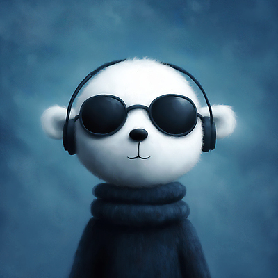 JPG 패션 음악 겨울 일러스트 사람없음 선글라스 귀여움 헤드폰 남색 북극곰 차분 국내일러스트 AI일러스트 AI콘텐츠 계절 안경 컬러 음향기기 컨셉 곰 문화예술 파일형식