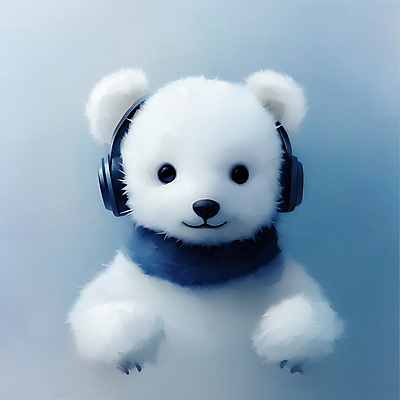 JPG 패션 음악 겨울 일러스트 사람없음 귀여움 헤드폰 목도리 남색 북극곰 차분 국내일러스트 AI일러스트 AI콘텐츠 잡화 계절 컬러 음향기기 컨셉 곰 문화예술 파일형식