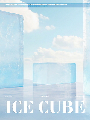 PSD 구름 편집이미지 포스터 하늘색 겨울 하늘 사람없음 반짝임 깨끗함 얼음 투명 차가움 레이아웃 이미지편집 자연요소 계절 컨셉 모션 파란색 파일형식