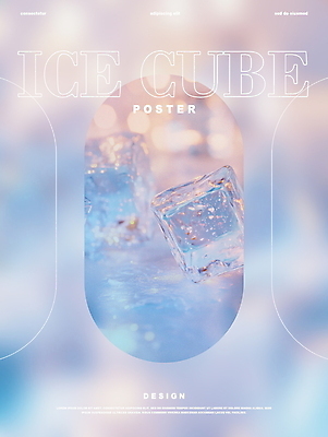 PSD 편집이미지 포스터 겨울 사람없음 반짝임 컬러풀 깨끗함 얼음 투명 차가움 레이아웃 파스텔톤 몽환 이미지편집 자연요소 계절 컬러 컨셉 모션 파일형식