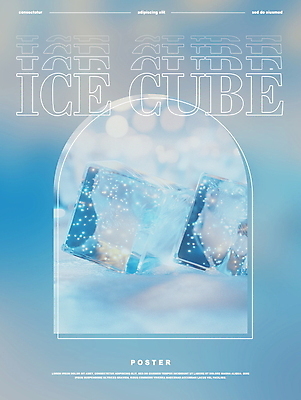 PSD 편집이미지 포스터 하늘색 겨울 사람없음 깨끗함 얼음 투명 차가움 레이아웃 이미지편집 자연요소 계절 컨셉 파란색 파일형식