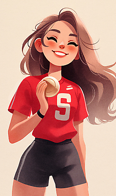 JPG 여자 어린이 스포츠 일러스트 한명 미소 웃음 들기 소녀 빨간색 운동 기쁨 소녀한명만 국내일러스트 AI일러스트 AI콘텐츠 1 감정 컬러 모션 표정 건강 사람 여자한명만 소녀만 파일형식