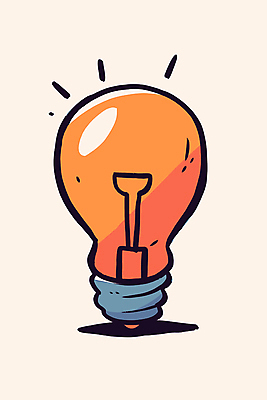디자인 일러스트 전구 아이디어 사람없음 빛 반짝임 주황색 심플 발상 상상력 창의성 국내일러스트 AI파일 컬러 컨셉 모션 파일형식 벡터