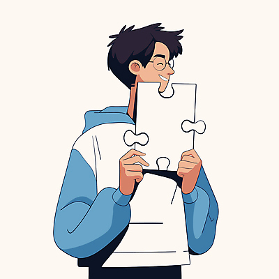 남자 생각 일러스트 한명 미소 들기 상반신 성인 파란색 잡기 고민 퍼즐조각 성인남자한명만 안경낌 국내일러스트 AI파일 1 감정 안경 컬러 조각 모션 표정 사람 퍼즐 남자한명만 성인남자만 파일형식 벡터