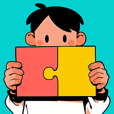 남자 어린이 일러스트 한명 들기 소년 상반신 컬러풀 퍼즐조각 얼굴가리기 소년한명만 국내일러스트 AI파일 1 컬러 조각 모션 사람 가림 퍼즐 남자한명만 소년만 파일형식 벡터
