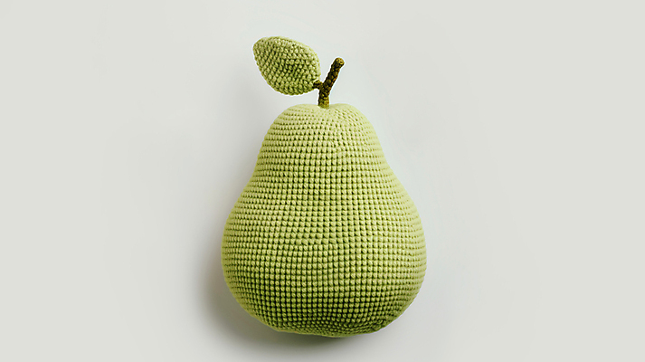JPG 편집이미지 과일 사람없음 초록색 귀여움 뜨개질 니트 서양배 수공예 편집실사 AI포토 AI콘텐츠 컬러 컨셉 상의 취미 배_과일 공예 CG 파일형식