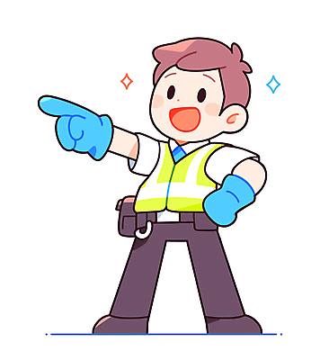 전신 캐릭터 허리손 일러스트 한명 손짓 성인 반짝임 가리킴 교통경찰 안전조끼 일러캐릭터 AI파일 1 포즈 모션 사람 경찰 파일형식 벡터