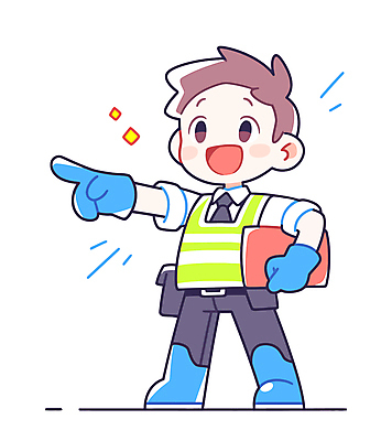 전신 캐릭터 일러스트 한명 들기 손짓 성인 반짝임 가리킴 교통경찰 안전조끼 일러캐릭터 AI파일 1 모션 사람 경찰 파일형식 벡터