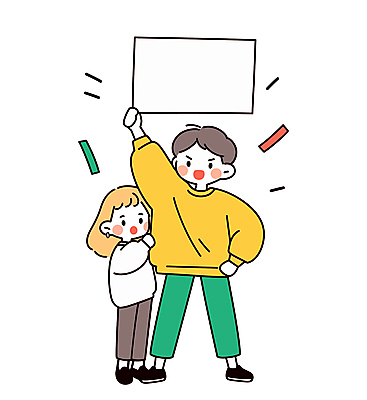 전신 캐릭터 여자 남자 어린이 허리손 일러스트 응원 들기 소녀 이벤트 성인 두명 팻말 꽃가루 카피스페이스 일러캐릭터 AI파일 포즈 모션 프레임 사람 공백 가루 파일형식 벡터