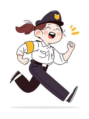 전신 캐릭터 여자 일러스트 한명 미소 웃음 성인 반짝임 달리기 경찰 열정 경찰복 활기 경찰모자 공무원 완장 성인여자한명만 일러캐릭터 AI파일 직업 모자_잡화 1 감정 컨셉 유니폼 모션 표정 사람 여자한명만 성인여자만 파일형식 벡터