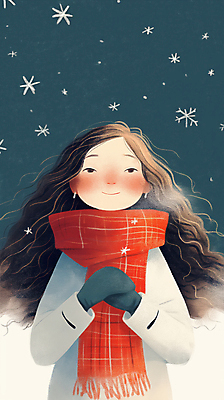 JPG 여자 행복 어린이 겨울 일러스트 한명 미소 소녀 파란색 목도리 추위 눈송이 손모으기 눈내림 소녀한명만 손모아장갑 국내일러스트 AI일러스트 AI콘텐츠 1 잡화 계절 감정 컬러 장갑 눈_날씨 표정 사람 손짓 여자한명만 소녀만 파일형식