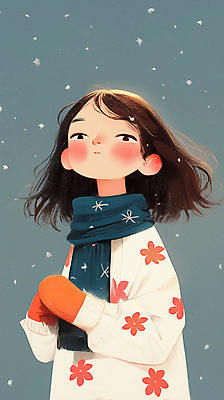JPG 응시 여자 어린이 겨울 꽃무늬 일러스트 한명 소녀 상반신 파란색 목도리 추위 눈내림 소녀한명만 손모아장갑 국내일러스트 AI일러스트 AI콘텐츠 1 시선 잡화 계절 꽃 컬러 장갑 무늬 눈_날씨 사람 여자한명만 소녀만 파일형식