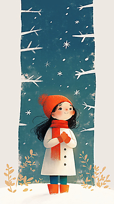 JPG 나무 여자 어린이 잎 겨울 일러스트 털모자 한명 미소 소녀 파란색 목도리 추위 나뭇가지 눈내림 소녀한명만 손모아장갑 국내일러스트 AI일러스트 AI콘텐츠 식물 모자_잡화 1 잡화 계절 컬러 장갑 눈_날씨 표정 사람 여자한명만 소녀만 파일형식