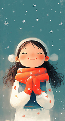 JPG 여자 행복 어린이 겨울 일러스트 털모자 한명 미소 소녀 상반신 파란색 목도리 추위 눈내림 소녀한명만 손모아장갑 국내일러스트 AI일러스트 AI콘텐츠 모자_잡화 1 잡화 계절 감정 컬러 장갑 눈_날씨 표정 사람 여자한명만 소녀만 파일형식