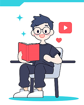 전신 남자 의자 일러스트 한명 미소 들기 앉기 성인 책 반짝임 독서 하트 책상 즐거움 성인남자한명만 안경낌 국내일러스트 AI파일 모양 1 감정 안경 가구 모션 표정 사람 남자한명만 성인남자만 파일형식 벡터