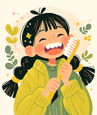 JPG 무료이미지 여자 어린이 일러스트 나뭇잎 따뜻함 한명 미소 웃음 들기 소녀 상반신 초록색 연두색 귀여움 눈감음 청결 잠옷 양치 칫솔 소녀한명만 국내일러스트 AI일러스트 AI콘텐츠 1 옷 컬러 컨셉 잎 모션 표정 사람 위생용품 위생 여자한명만 소녀만 파일형식