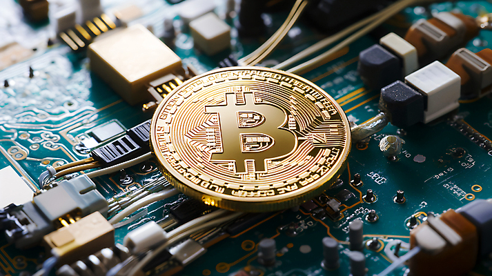 JPG 편집이미지 근접촬영 사람없음 동전 황금 회로판 투자 가상화폐 편집실사 AI포토 AI콘텐츠 뷰포인트 돈 비즈니스 CG 파일형식