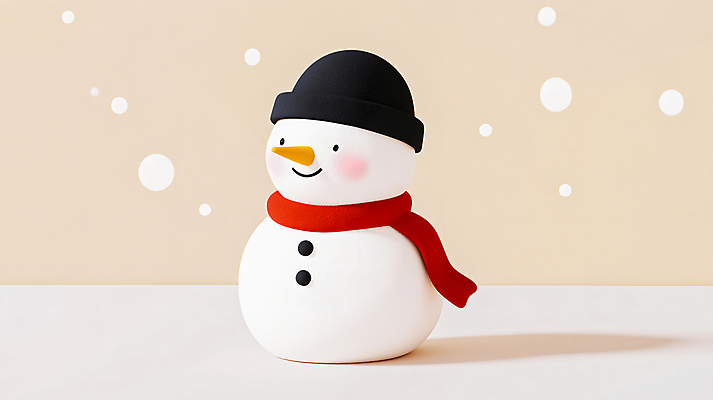 JPG 겨울 일러스트 눈사람 미소 사람없음 목도리 비니 눈내림 겨울풍경 미니멀 국내일러스트 AI일러스트 AI콘텐츠 모자_잡화 잡화 계절 눈_날씨 표정 풍경 파일형식