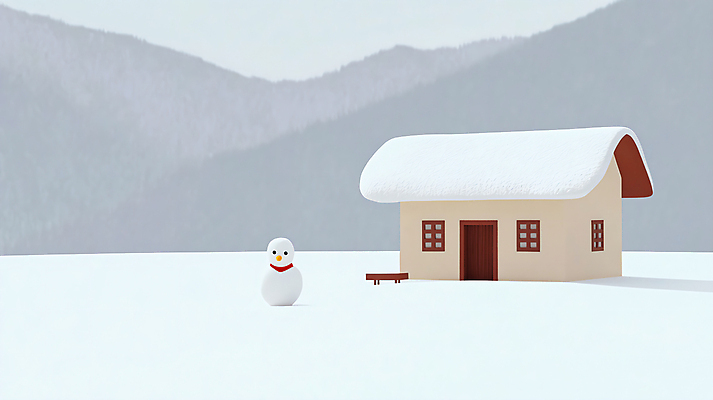 JPG 겨울 일러스트 눈사람 지붕 산 사람없음 눈 포근함 오두막 한채 겨울풍경 미니멀 눈덮임 국내일러스트 AI일러스트 AI콘텐츠 자연요소 1 계절 컨셉 날씨 풍경 감각 파일형식