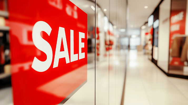 JPG 편집이미지 창문 간판 사람없음 빨간색 세일 팻말 쇼핑몰 백화점 편집실사 AI포토 AI콘텐츠 컬러 프레임 상점 CG 파일형식