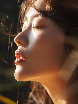 JPG 모델 편집이미지 여자 얼굴 한명 성인 옆모습 햇빛 뷰티 화장품 성형외과 의료성형뷰티 성인여자한명만 편집실사 AI인물포토 AI콘텐츠 1 뷰포인트 병원 사람 신체부위 태양 CG 여자한명만 성인여자만 파일형식 AI포토