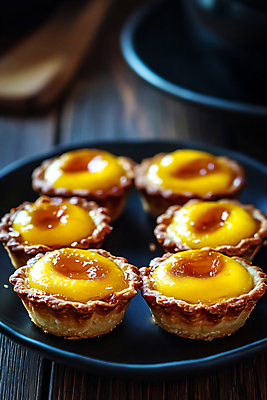 JPG 편집이미지 그릇 음식 사람없음 노란색 에그타르트 편집실사 AI포토 AI콘텐츠 식기 컬러 CG 타르트 파일형식