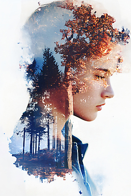 JPG 나무 편집이미지 여자 얼굴 자연 한명 상반신 성인 눈감음 숲 합성 의료성형뷰티 성인여자한명만 이미지편집 편집실사 AI컴퓨터그래픽 AI콘텐츠 식물 1 모션 사람 신체부위 CG 생태계 여자한명만 성인여자만 파일형식