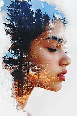 JPG 나무 편집이미지 여자 얼굴 자연 한명 상반신 성인 눈감음 숲 합성 의료성형뷰티 성인여자한명만 이미지편집 편집실사 AI컴퓨터그래픽 AI콘텐츠 식물 1 모션 사람 신체부위 CG 생태계 여자한명만 성인여자만 파일형식