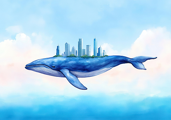 PSD 구름 편집이미지 섬 하늘 수채화 풍경 사람없음 건물 파란색 도시 고래 이미지편집 자연요소 건축물 컬러 포유류 수중동물 파일형식