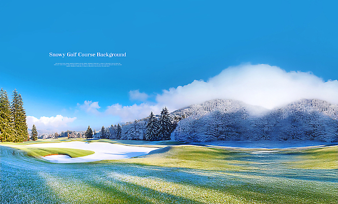 PSD 나무 구름 템플릿 겨울 골프 골프장 하늘 사람없음 추위 눈 숲 빙판 이미지템플릿 자연요소 식물 계절 스포츠시설 날씨 구기 파일형식