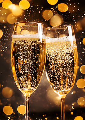 JPG 편집이미지 새해 사람없음 노란색 파티 금색 샴페인 샴페인잔 보케 스파클링 연말 편집실사 AI포토 AI콘텐츠 컬러 술잔 주류 이벤트 CG 파일형식