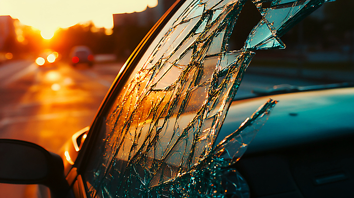 JPG 편집이미지 창문 자동차 유리 사람없음 햇빛 일몰 교통사고 사건 보케 깨짐 차사고 편집실사 AI포토 AI콘텐츠 육상교통 컨셉 재질 태양 노을 CG 파일형식