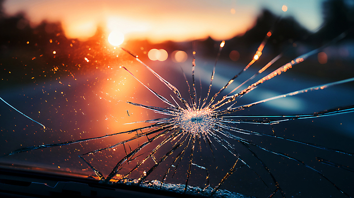 JPG 편집이미지 창문 자동차 유리 사람없음 햇빛 일몰 교통사고 사건 보케 깨짐 차사고 편집실사 AI포토 AI콘텐츠 육상교통 컨셉 재질 태양 노을 CG 파일형식