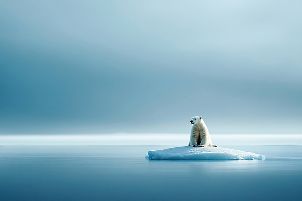 JPG 구름 편집이미지 바다 하늘 사람없음 파란색 북극곰 빙하 지구온난화 기후변화 위기 편집실사 AI포토 AI콘텐츠 녹이기 자연요소 컬러 곰 모션 날씨 변화 CG 파일형식