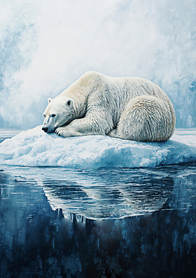 JPG 편집이미지 바다 하늘 사람없음 파란색 반사 북극곰 빙하 지구온난화 기후변화 위기 편집실사 AI포토 AI콘텐츠 녹이기 컬러 곰 모션 날씨 변화 CG 파일형식