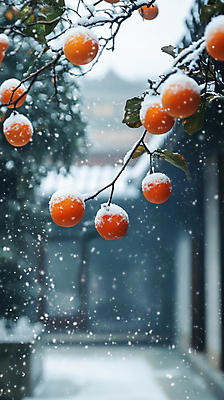 JPG 편집이미지 겨울 나뭇잎 매달리기 감 풍경 사람없음 나뭇가지 시골 눈 디지털합성 기와지붕 홍시 쌓인눈 편집실사 AI포토 AI콘텐츠 자연요소 나무 계절 잎 과일 모션 지붕 날씨 기와 CG 파일형식