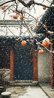 JPG 편집이미지 겨울 나뭇잎 한옥 매달리기 감 풍경 사람없음 나뭇가지 시골 눈 디지털합성 기와지붕 홍시 쌓인눈 편집실사 AI포토 AI콘텐츠 자연요소 나무 한국전통 계절 고건축 잎 과일 모션 지붕 날씨 기와 CG 파일형식