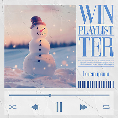 편집이미지 모자 크리스마스 겨울 눈사람 프레임 사람없음 파란색 설원 눈 숲 바코드 재생 플레이리스트 이미지편집 AI파일 자연요소 잡화 계절 기념일 음악 컬러 날씨 눈_날씨 파일형식 벡터